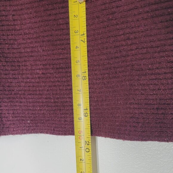 Philosophy Burgundy Long Sleeve Ribbed Turtleneck Cropped Knit Sweater Large - Picture 8 of 9